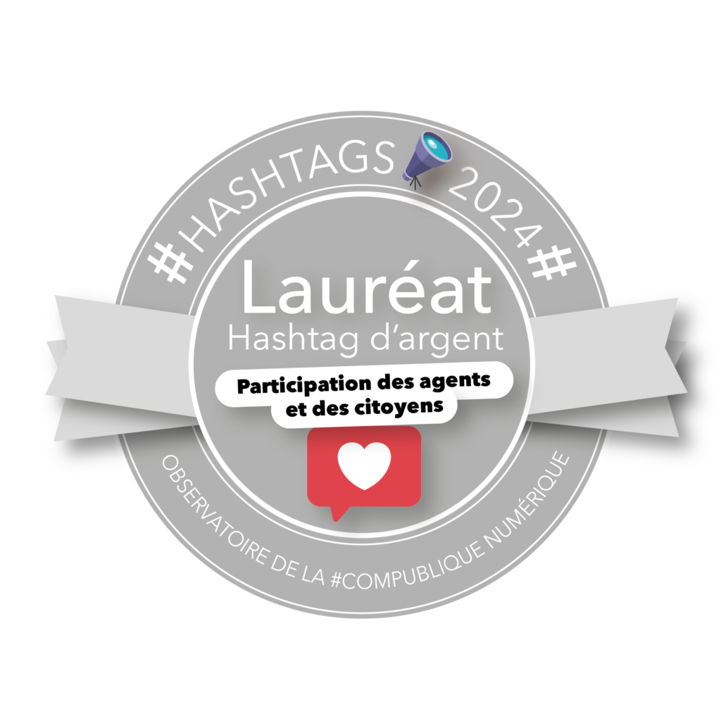 Macaron hashtag Argent Participation des agents et des citoyens